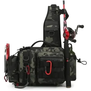 Fishing Tackle Backpack Lure Box Gear Storage Bag Fanny Pack for Men