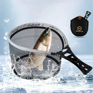 Handle Fly Fishing Hand Net Collapsible Small Mesh Foldable