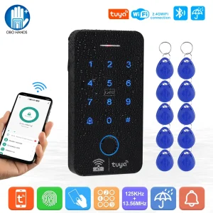 WiFi Tuya Fingerprint Access Controller Outdoor Waterproof Standalone RFID Keypad System